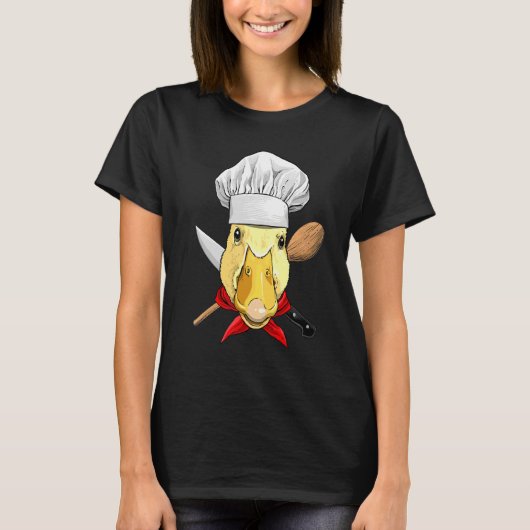 Restaurant Duck Chef Kitchen Cook Culinary Cooking Tシャツ (正面)