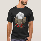 Restaurant Elephant Chef Kitchen Cook Culinary Coo Tシャツ (正面)