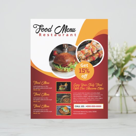 Restaurant Flyer / Food Menu Flyer (スタンド正面)