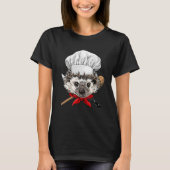 Restaurant Hedgehog Chef Kitchen Cook Culinary Coo Tシャツ (正面)