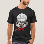 Restaurant Hedgehog Chef Kitchen Cook Culinary Coo Tシャツ (正面)