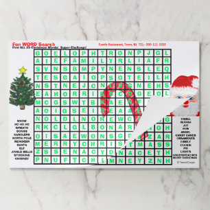 Restaurant Kids 25 Word検索おもしろい活動 ペーパーパッド