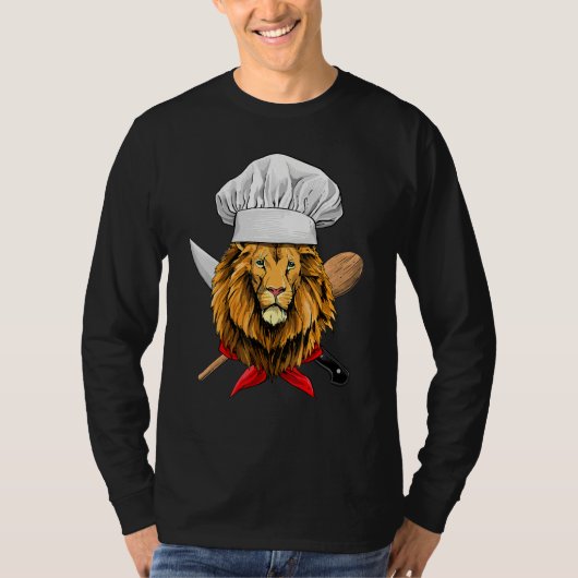Restaurant Lion Chef Culinary Kitchen Cooking  Wil Tシャツ (正面)