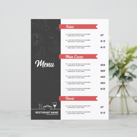 Restaurant Menu Flyer Template (スタンド正面)