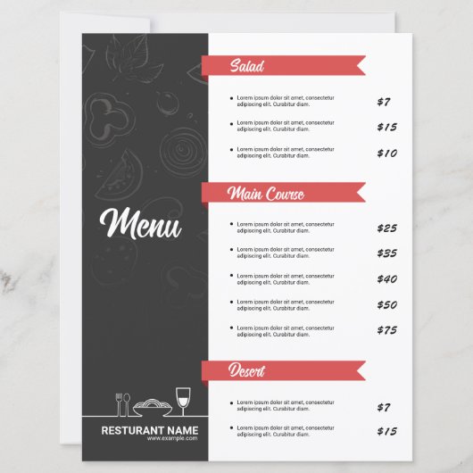 Restaurant Menu Flyer Template (正面)