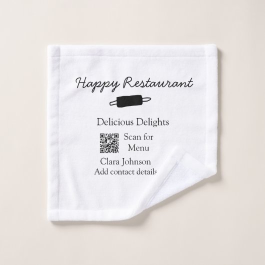 Restaurant name scan QR menu add contact details n ウォッシュタオル (ウォッシュタオル)