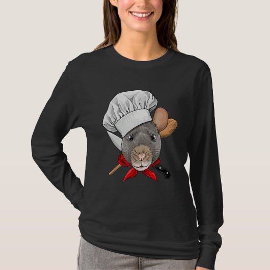 Restaurant Rat Chef Cook Culinary Kitchen Cooking Tシャツ (正面)