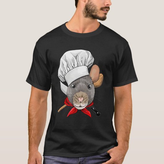 Restaurant Rat Chef Cook Culinary Kitchen Cooking Tシャツ (正面)