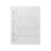 Restaurant Server Rotation Shift Chart ノートパッド (回転)