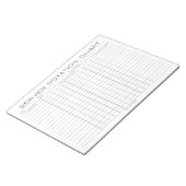 Restaurant Server Rotation Shift Chart ノートパッド (アングル)