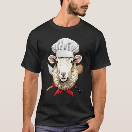 Restaurant Sheep Lamb Chef Cook Kitchen Cooking  F Tシャツ (正面)