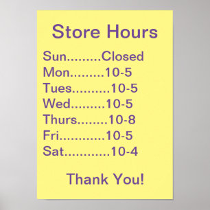 Restaurant Supplies, Business Hours sign, generic ポスター