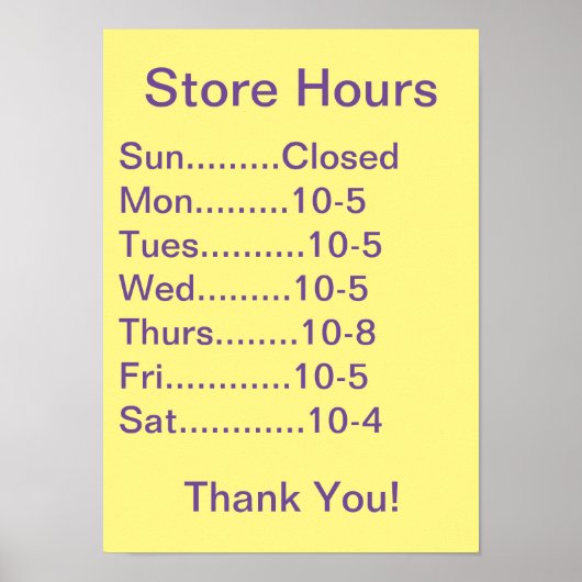 Restaurant Supplies, Business Hours sign, generic ポスター (正面)