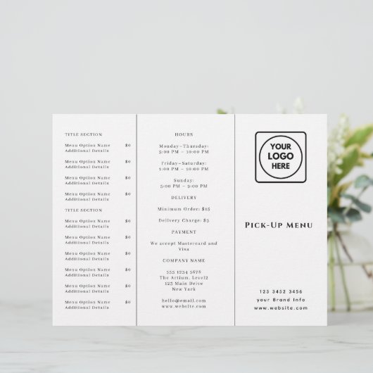 Restaurant Takeout Logo | Custom Catering Branding (スタンド正面)