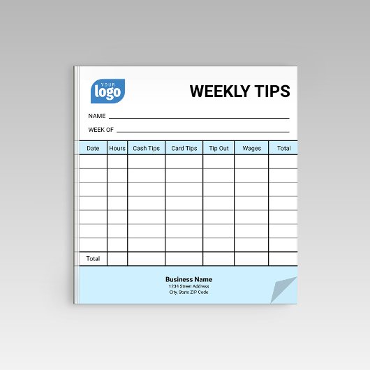 Restaurant Weekly Mini Tips Tracker Notepad ノートパッド