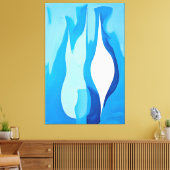 Restful Cobalt Echo抽象芸術 キャンバスプリント (インサイチュ (リビング))