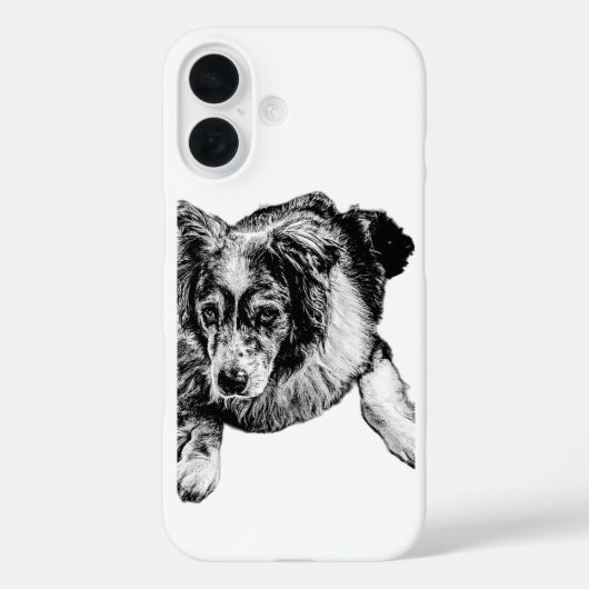 Resting Australian Shepherd Dog iPhone Case Case-Mate iPhoneケース (裏面)