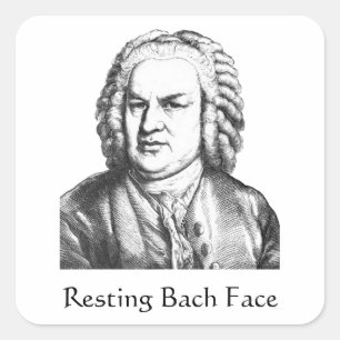 Resting Bach顔クラシカル作曲家 スクエアシール