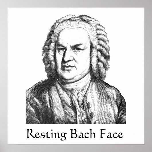 Resting Bach顔クラシカル作曲家 ポスター (正面)