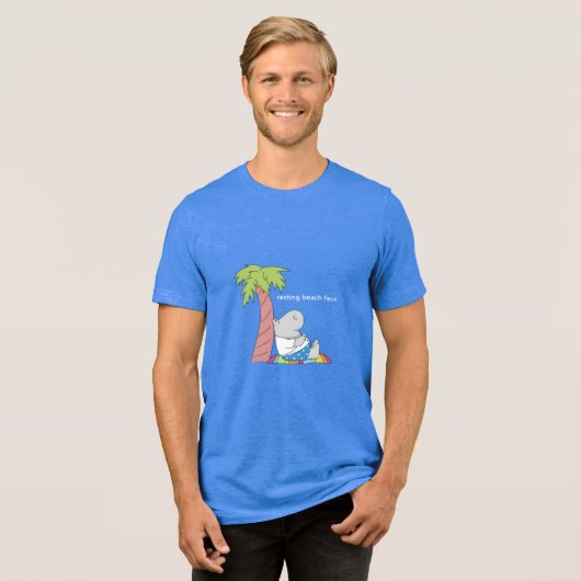 RESTING BEACH FACE belly button hippo Boynton トライブレンドＴシャツ (正面全面)