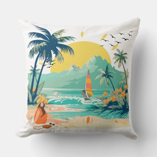 Resting Beach for Summer クッション (正面)