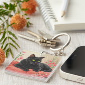 Resting Black Cat キーホルダー (正面右)