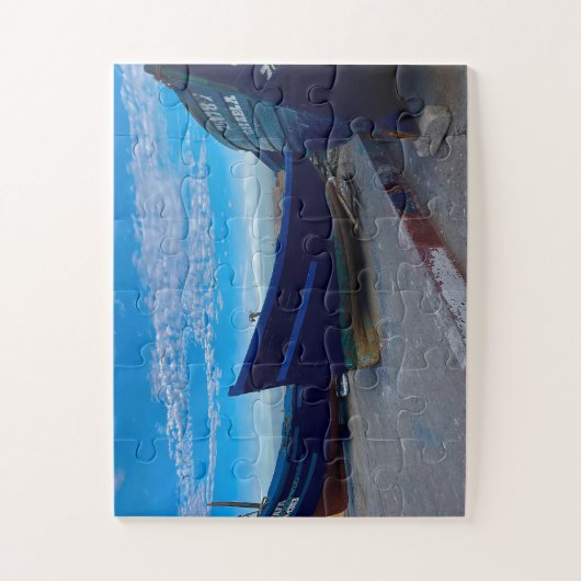 Resting Blue Boats on Essaouira Shore ジグソーパズル (縦)