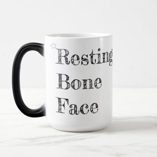 Resting Bone Face – Funny Skull Coffee モーフィングマグカップ (左)