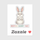 Resting Bunny Face Funny Grumpy Rabbit Sarcastic  シール (シート)