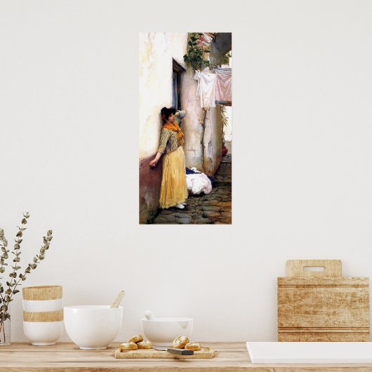 Resting by John William Waterhouse ポスター (キッチン)