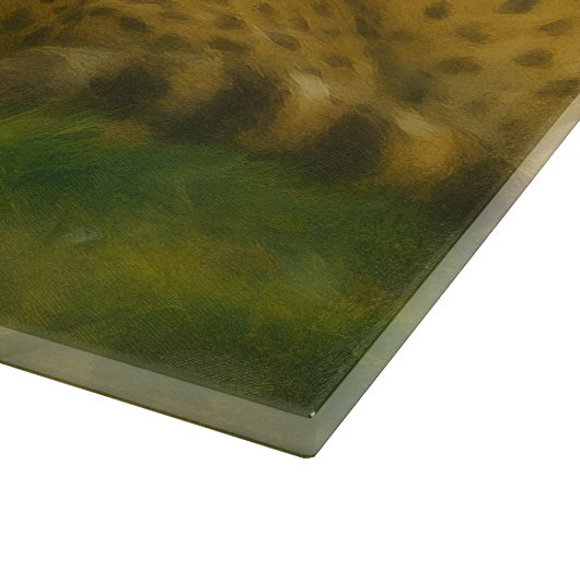 Resting Cheetah Duo in Forest Setting カッティングボード (角)