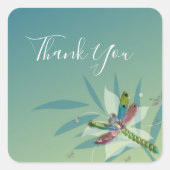 Resting Dragonfly Thank You Stickers スクエアシール (正面)