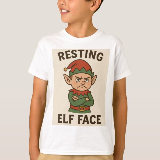 Resting Elf Face – Grumpy Holiday Mood Tシャツ (正面)