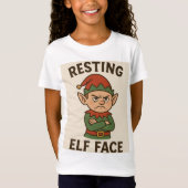 Resting Elf Face – Grumpy Holiday Mood Tシャツ (正面)