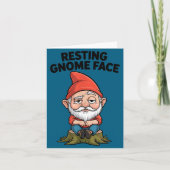 Resting Gnome Face Cute Funny Christmas Kawaii Car カード (正面)