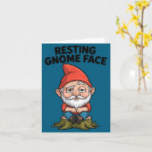 Resting Gnome Face Cute Funny Christmas Kawaii Car カード (黄色い花)