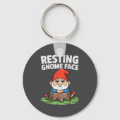 Resting Gnome Face Cute Funny Christmas Kawaii Car キーホルダー (正面)