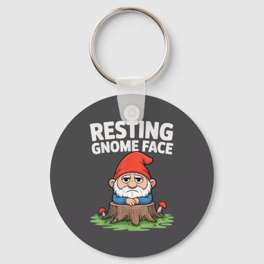 Resting Gnome Face Cute Funny Christmas Kawaii Car キーホルダー (正面)