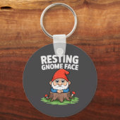 Resting Gnome Face Cute Funny Christmas Kawaii Car キーホルダー (正面)