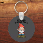 Resting Gnome Face Cute Funny Christmas Kawaii Car キーホルダー (正面)
