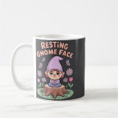 Resting Gnome Face Cute Funny Christmas Kawaii Car コーヒーマグカップ (左)