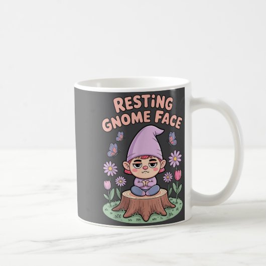 Resting Gnome Face Cute Funny Christmas Kawaii Car コーヒーマグカップ (右)