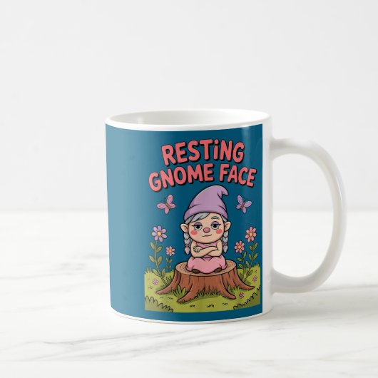 Resting Gnome Face Cute Funny Christmas Kawaii Car コーヒーマグカップ (右)
