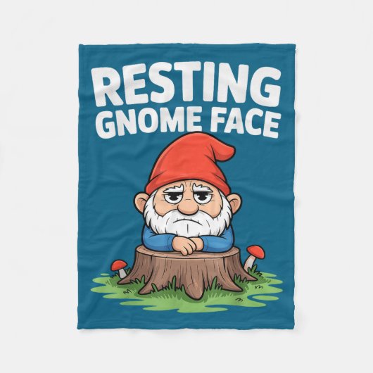 Resting Gnome Face Cute Funny Christmas Kawaii Car フリースブランケット (正面)