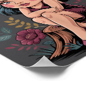 Resting Gnome Face Cute Funny Christmas Kawaii Car ポスター (角)