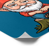 Resting Gnome Face Cute Funny Christmas Kawaii Car ポスター (角)