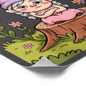 Resting Gnome Face Cute Funny Christmas Kawaii Car ポスター (角)