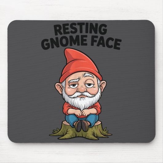 Resting Gnome Face Cute Funny Christmas Kawaii Car マウスパッド (正面)