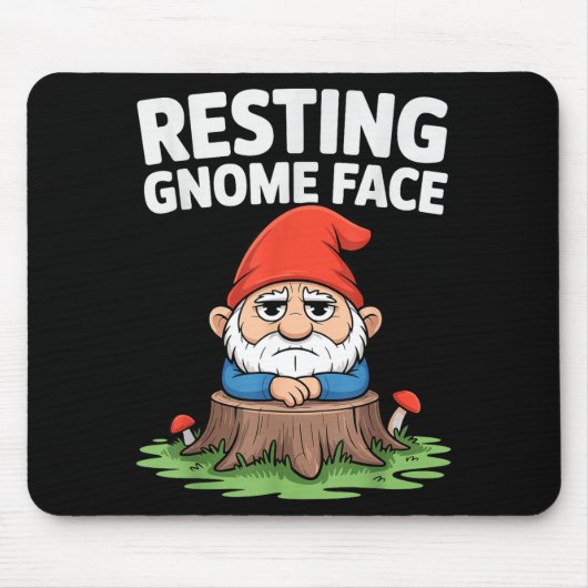 Resting Gnome Face Cute Funny Christmas Kawaii Car マウスパッド (正面)