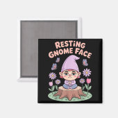 Resting Gnome Face Cute Funny Christmas Kawaii Car マグネット (正面/裏面)